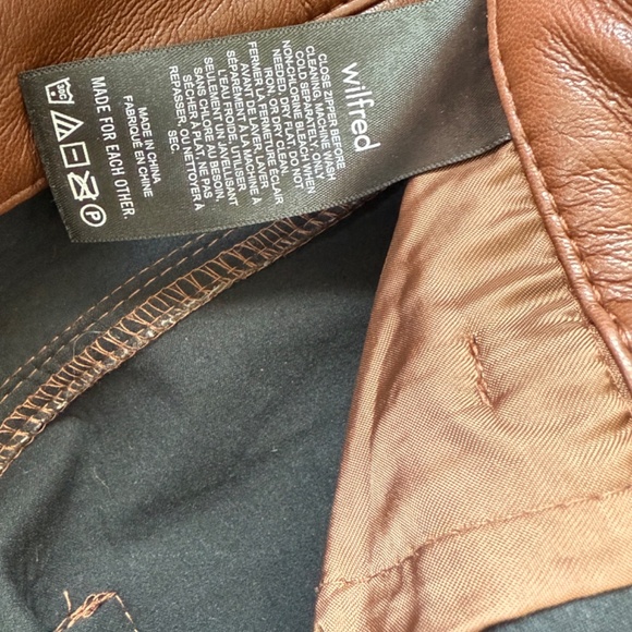 Wilfred (Aritzia) Brown Faux Leather Pants - Picture 7 of 8